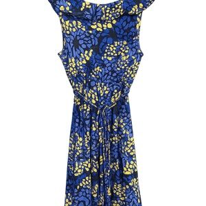 New York & Company Blue and Yellow Maxi Dress
